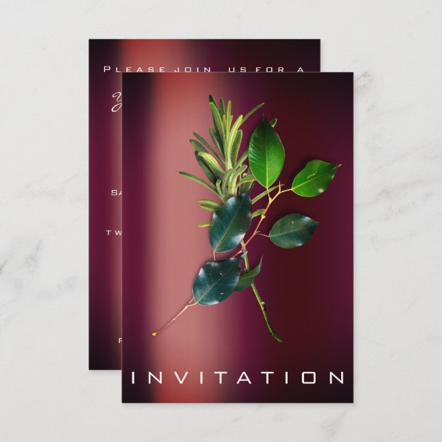 Invitación Spices Chef italiano Sostenibilidad Verde (Anverso / Reverso)