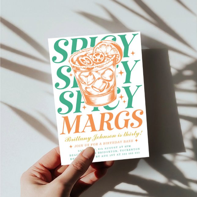 Invitación Spicy Margs Modern Bright Margarita 30 cumpleaños (Subido por el creador)