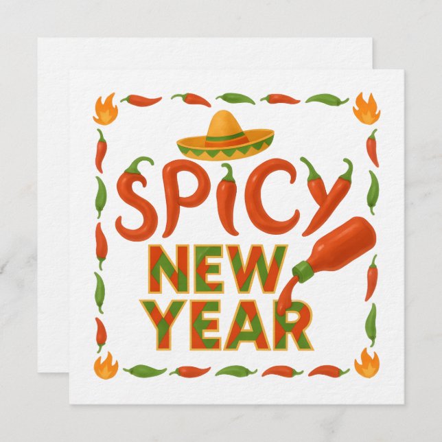 Invitación Spicy New Year (Anverso / Reverso)