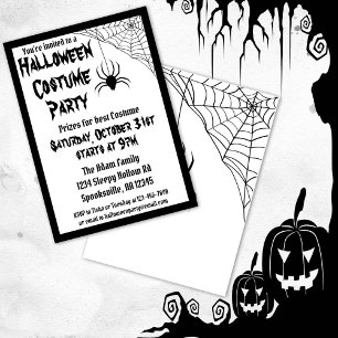 Invitación Spider Halloween Costume Fiesta