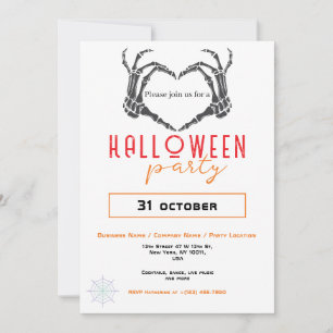 Invitación Spider Wave Skeleton Hand Business Fiesta de Hallo