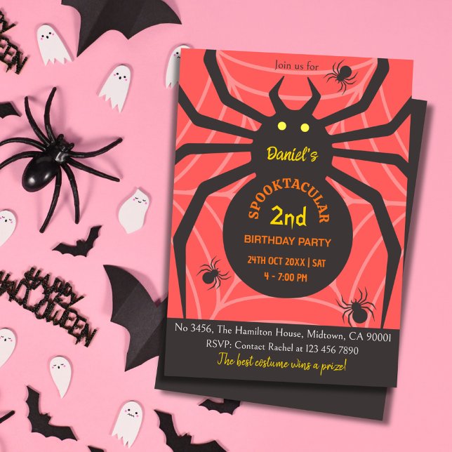 Invitación Spider Web 2º cumpleaños espeluznante fiesta de Ha (Subido por el creador)