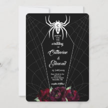Spider Web Coffin Black White Hallowedding
