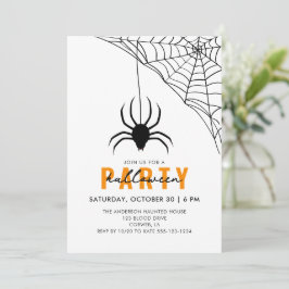Invitación Spider & Web Modern Adults Halloween Party