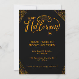 Invitación Spider Y Spiderweb Halloween Scary Costume Fiesta