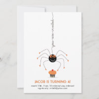 Spider y un quequito Invitati blanco de la fiesta 