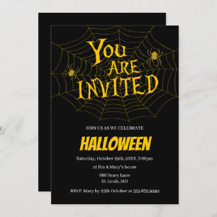 Invitación Spiderweb estás invitado a la fiesta de Halloween