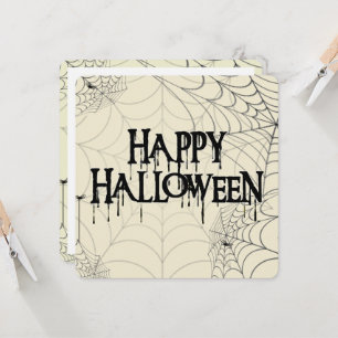 Invitación Spiderwebs Y Feliz Texto Alarmante De Halloween