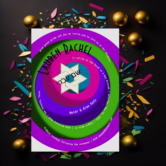 Invitación Spiral Texto Maravilla Círculos Estrella Blanca de (Subido por el creador)