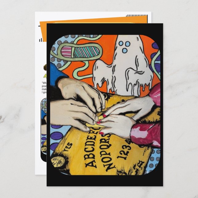 Invitación ‘Spirit Board Whispers’ Painting on a Small-Scale  (Anverso / Reverso)