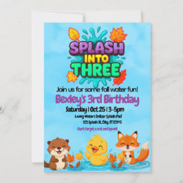 Invitación Splash En el cumpleaños del Divertido del Agua de 