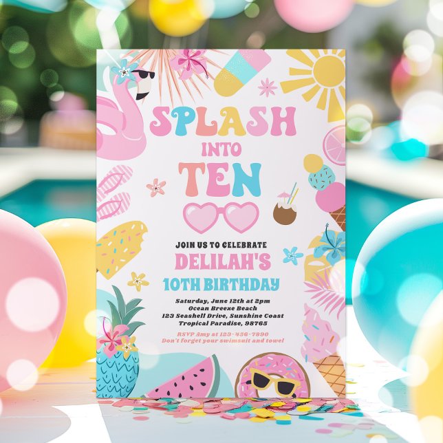 Invitación Splash en la décima fiesta de cumpleaños de la pla (Subido por el creador)