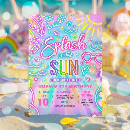 Invitación Splash En La Piscina Del Sol Fiesta De Cumpleaños 