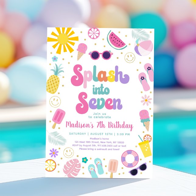 Invitación Splash en siete Fiestas Chicas Cumpleaños de veran (Subido por el creador)