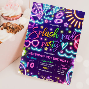 Invitación Splash Pad Waterpark fiesta de cumpleaños Brie de 