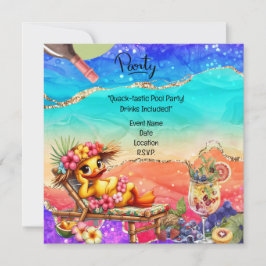 Invitación "Splash to Fun: Fiesta de la piscina de pato con b