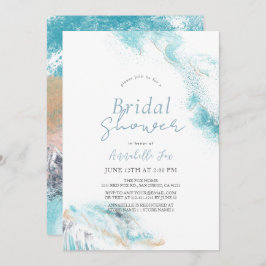 Invitación Splashing Blue Waves Coastal Bridal Shower