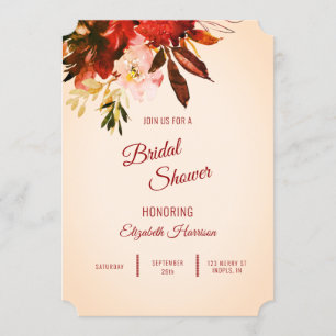 Invitación Splendor de otoño con flores de marfil