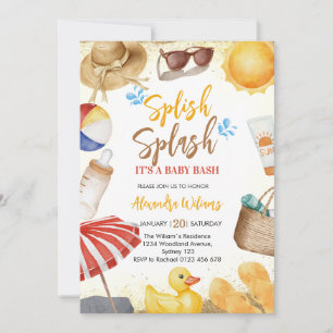 Invitación Splish Splash Baby Bash Baby Shower