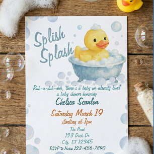 Invitación Splish Splash Ducky baby forecast