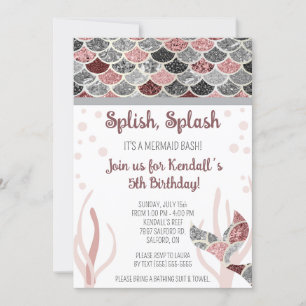 Invitación Splish, Splash, es una fiesta de cumpleaños de Mer