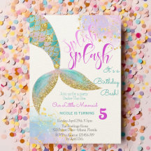 Splish splash mermaid cumpleaños bash