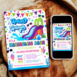 Invitación Splish Splash Waterslide Bash Chica Cumpleaños
