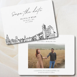 Invitación Spokane Boda Modern Save the Date