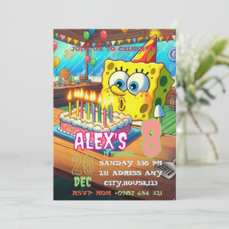 Invitación Sponge Cake Birthday Invitation