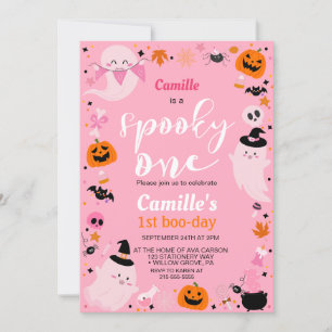 Invitación Spookone Un lindo fantasma cumpleaños de Halloween