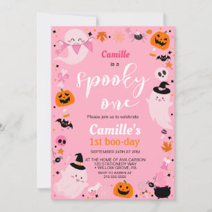 Invitación Spookone Un lindo fantasma cumpleaños de Halloween
