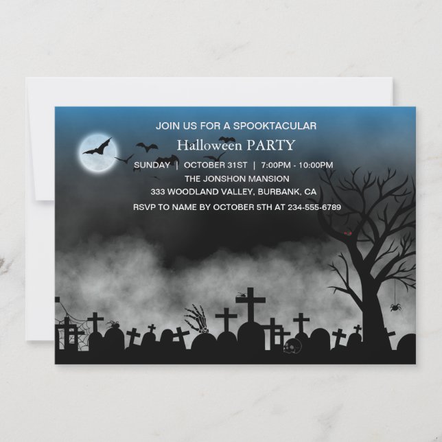 Invitación Spooktacular Dark Halloween Party (Anverso)