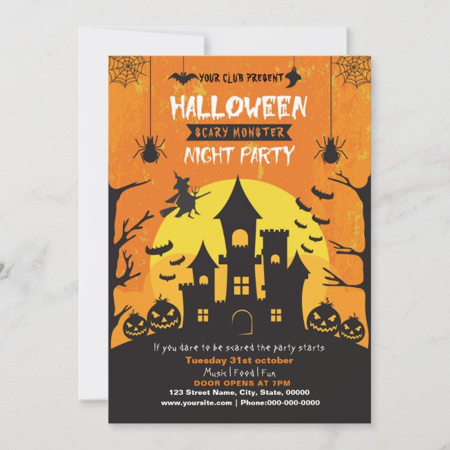 Invitación Spooktacular Dark Halloween Party (Anverso)