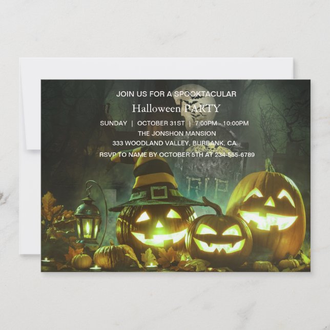 Invitación Spooktacular Dark Halloween Party (Anverso)