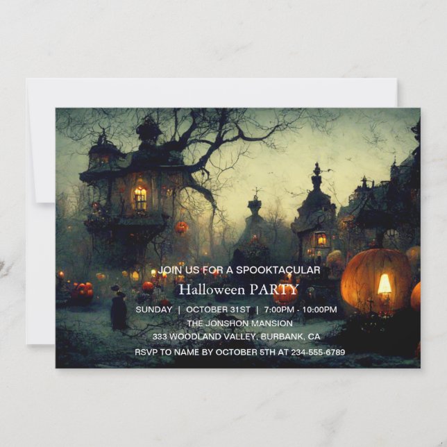 Invitación Spooktacular Dark Halloween Party (Anverso)