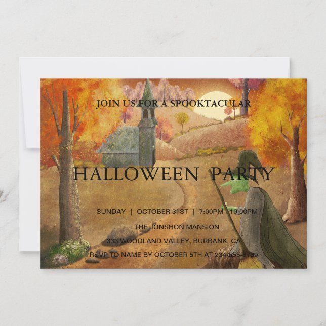 Invitación Spooktacular Dark Halloween Party (Anverso)
