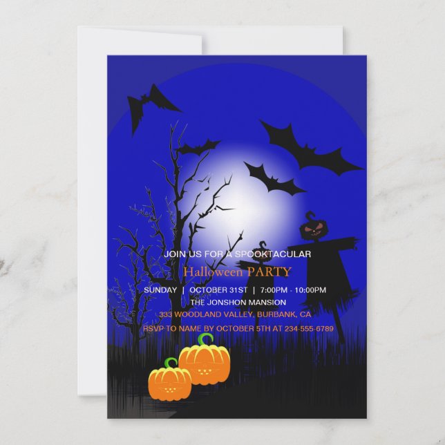 Invitación Spooktacular Dark Halloween Party I (Anverso)