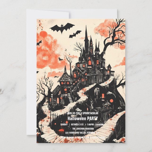 Invitación Spooktacular Dark Halloween Party I (Anverso)