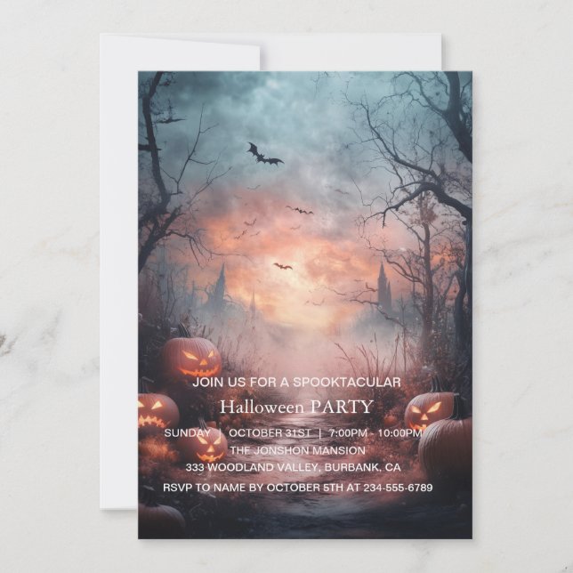 Invitación Spooktacular Dark Halloween Party I (Anverso)