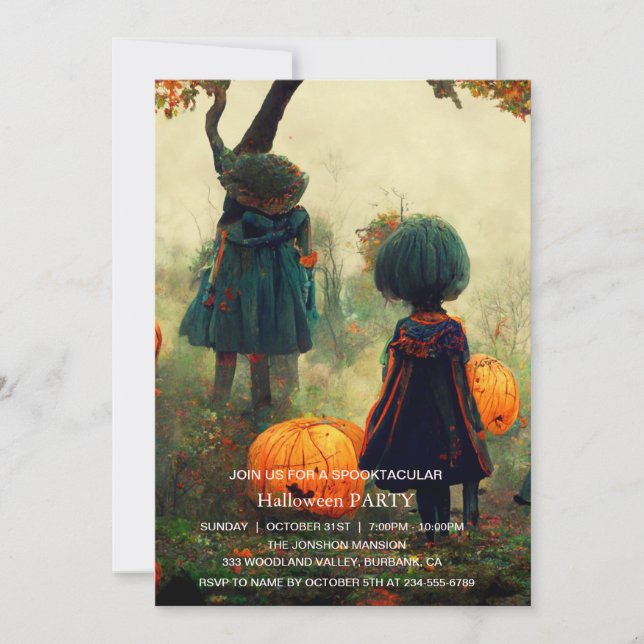 Invitación Spooktacular Dark Halloween Party I (Anverso)