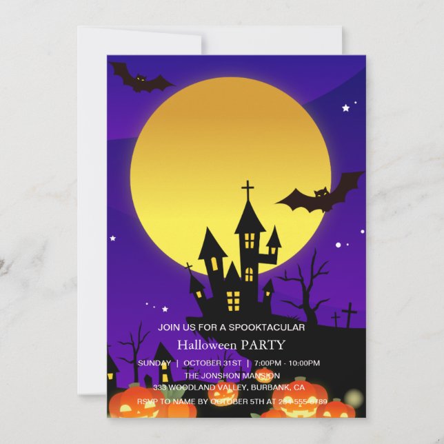 Invitación Spooktacular Dark Halloween Party I (Anverso)