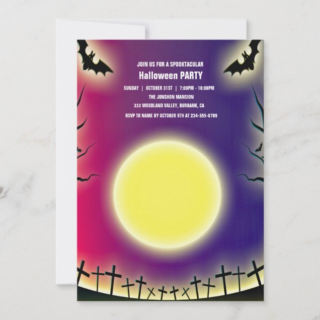Invitación Spooktacular Dark Halloween Party I (Anverso)