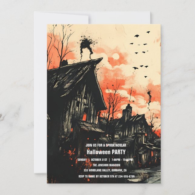 Invitación Spooktacular Dark Halloween Party I (Anverso)