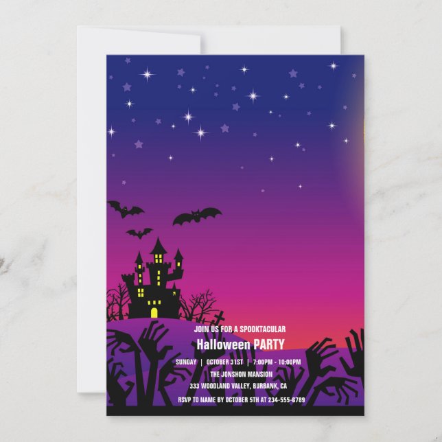 Invitación Spooktacular Dark Halloween Party I (Anverso)