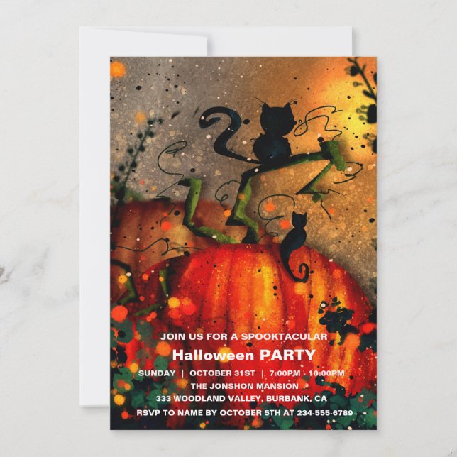 Invitación Spooktacular Dark Halloween Party I (Anverso)