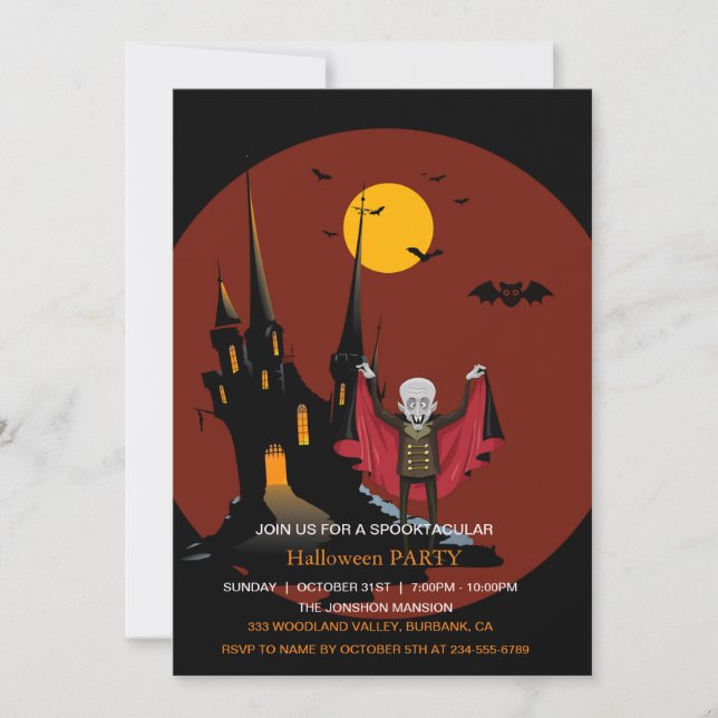 Invitación Spooktacular Dark Halloween Party I (Anverso)
