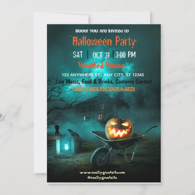 Invitación Spooktacular Dark Halloween Party In (Anverso)