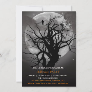 Invitación Spooktacular Dark Hauned Forest Halloween Party