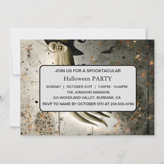 Invitación Spooktacular Dark Haunted House Halloween Party  I (Anverso)