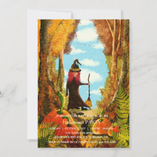 Invitación Spooktacular Dark Pumpkin Witch Halloween Party